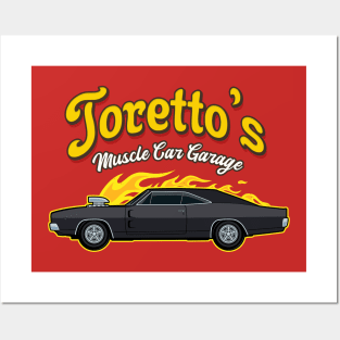 Torettos Muscle Car Garage Posters and Art